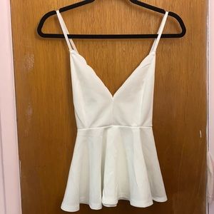 Cute White Scallop Top Criss Cross Back. New